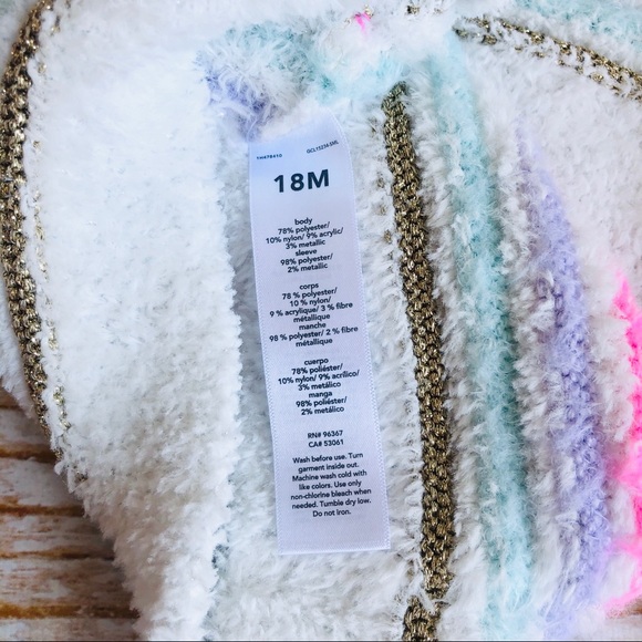 OshKosh Fuzzy Striped Sweater - Size 18M - Picture 4 of 4